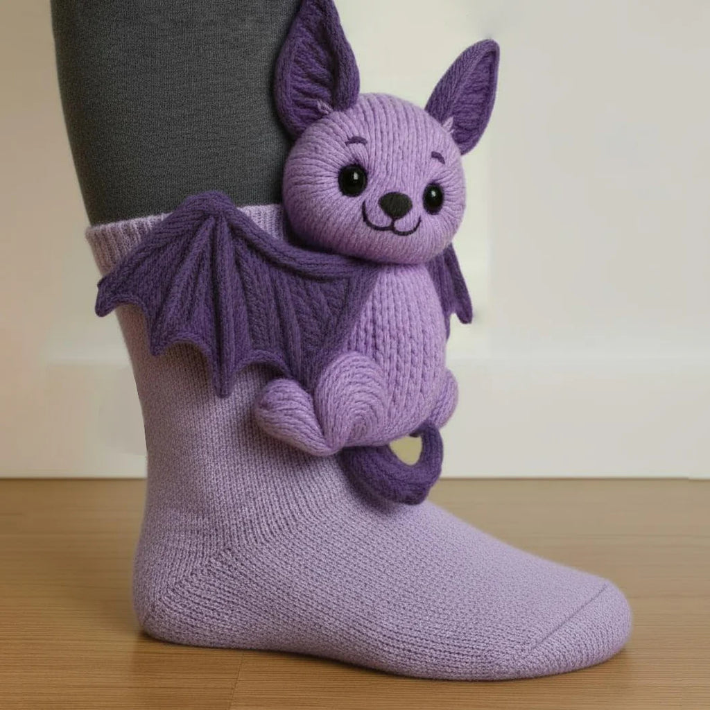 Cute Plush Crochet 3D Animal Novelty Cozy Socks - Divine Athena