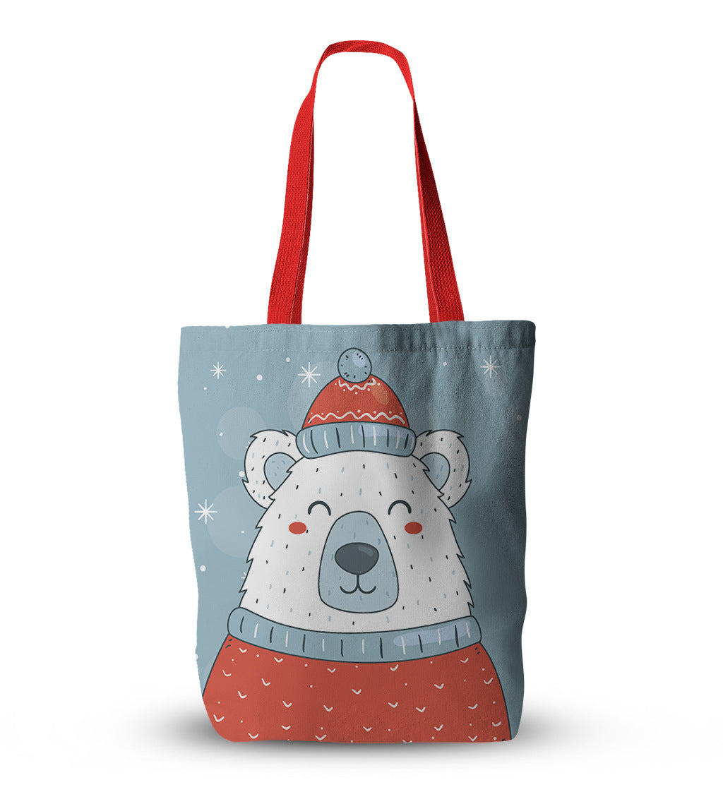 Pug Canvas Christmas Tote Bag - Divine Athena