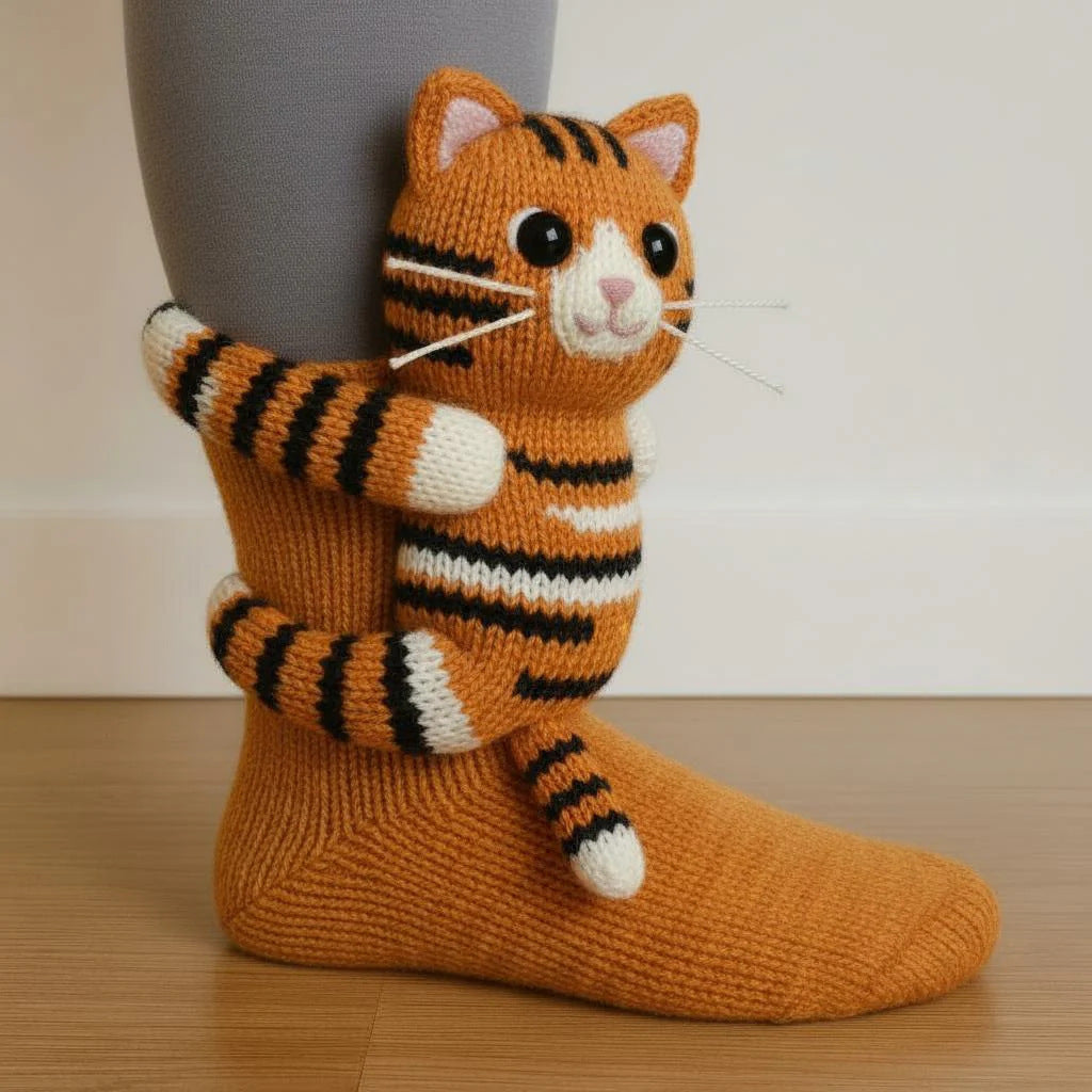 Cute Plush Crochet 3D Animal Novelty Cozy Socks - Divine Athena