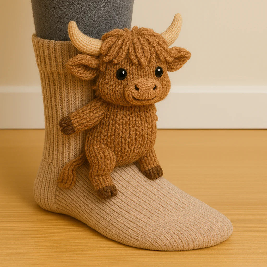 Cute Plush Crochet 3D Animal Novelty Cozy Socks - Divine Athena
